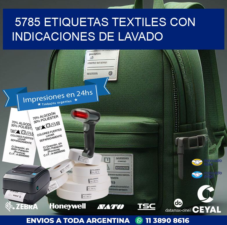 5785 ETIQUETAS TEXTILES CON INDICACIONES DE LAVADO