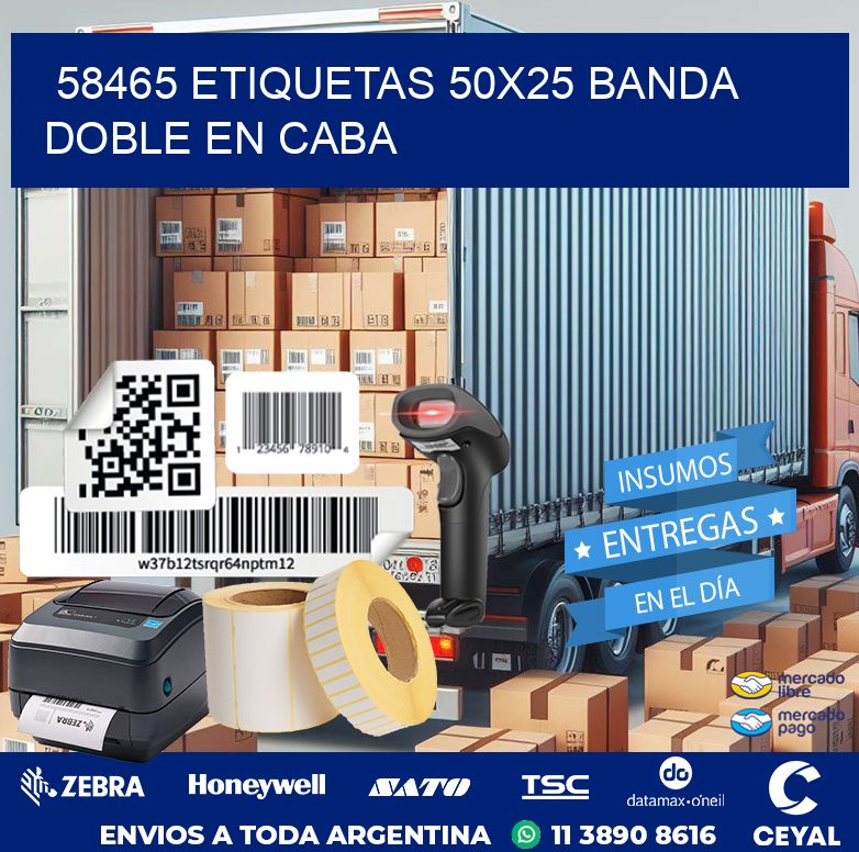 58465 ETIQUETAS 50X25 BANDA DOBLE EN CABA