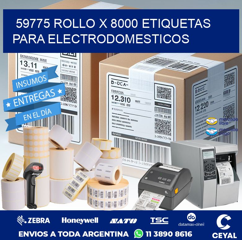 59775 ROLLO X 8000 ETIQUETAS PARA ELECTRODOMESTICOS