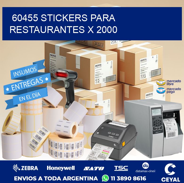60455 STICKERS PARA RESTAURANTES X 2000
