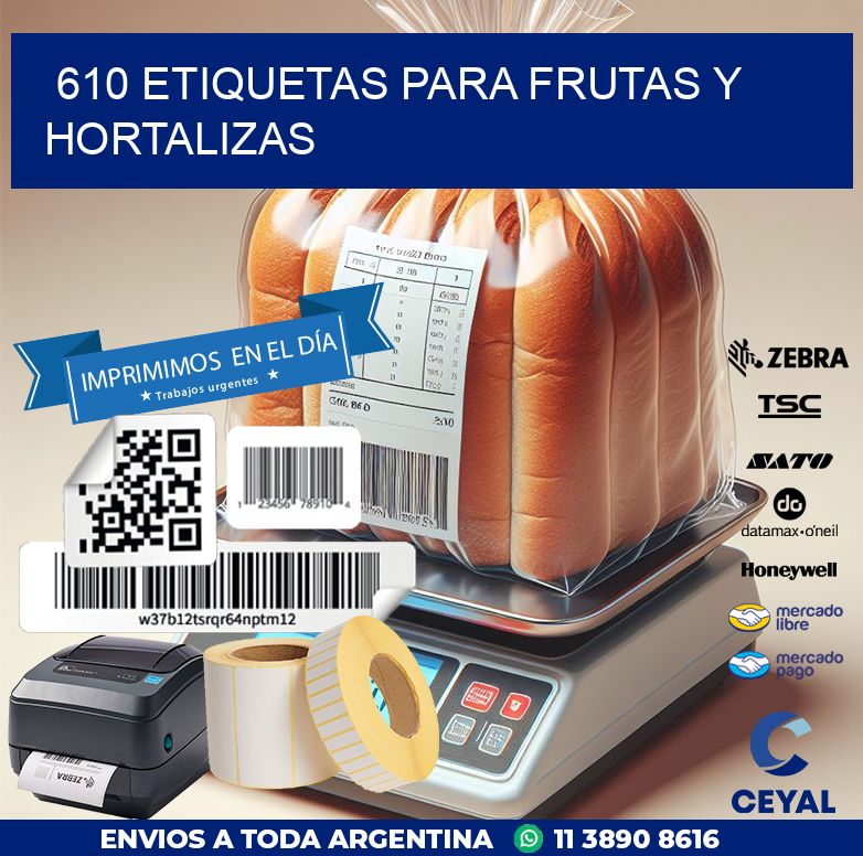 610 ETIQUETAS PARA FRUTAS Y HORTALIZAS