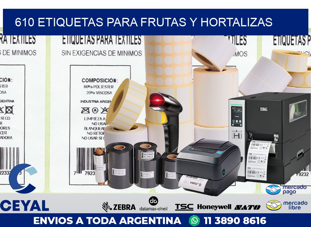 610 ETIQUETAS PARA FRUTAS Y HORTALIZAS