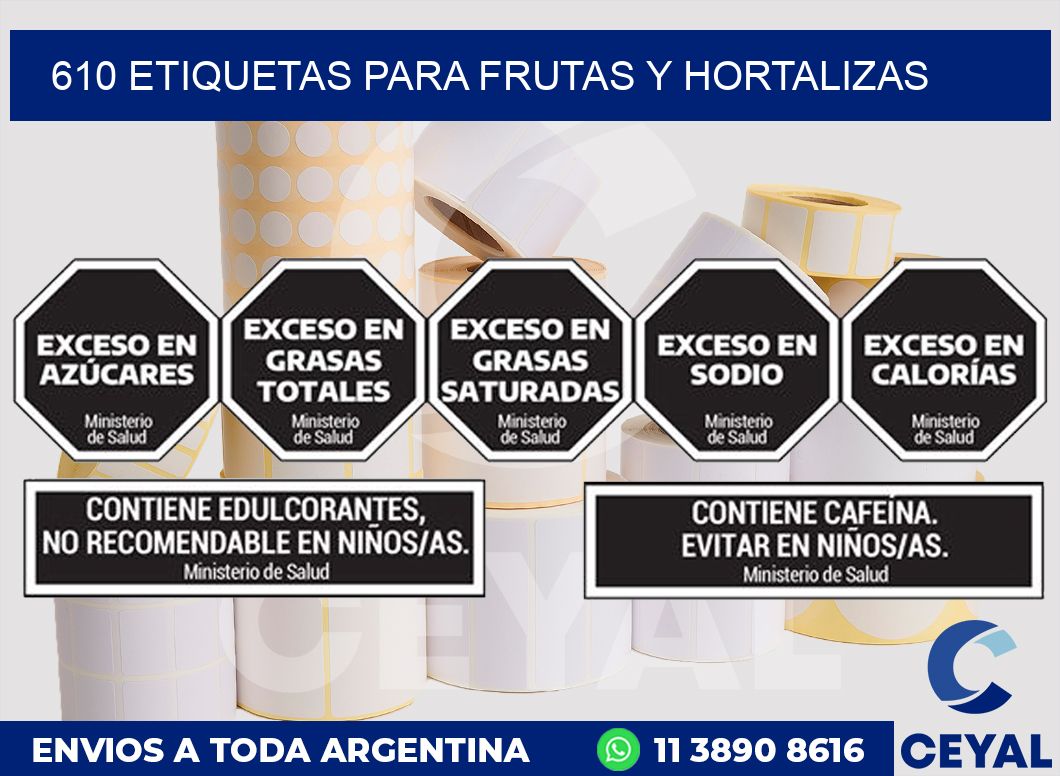 610 ETIQUETAS PARA FRUTAS Y HORTALIZAS