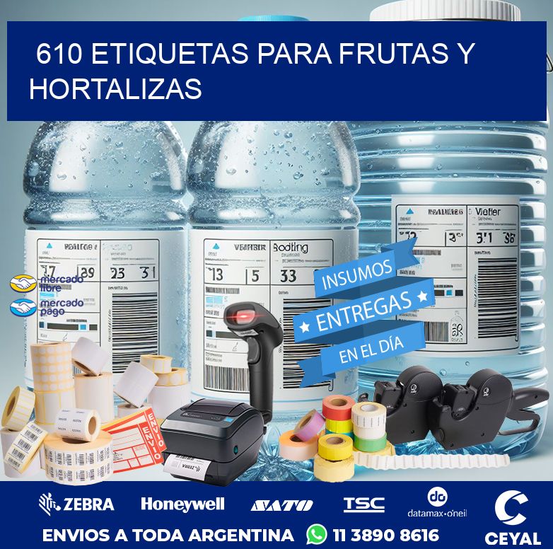 610 ETIQUETAS PARA FRUTAS Y HORTALIZAS