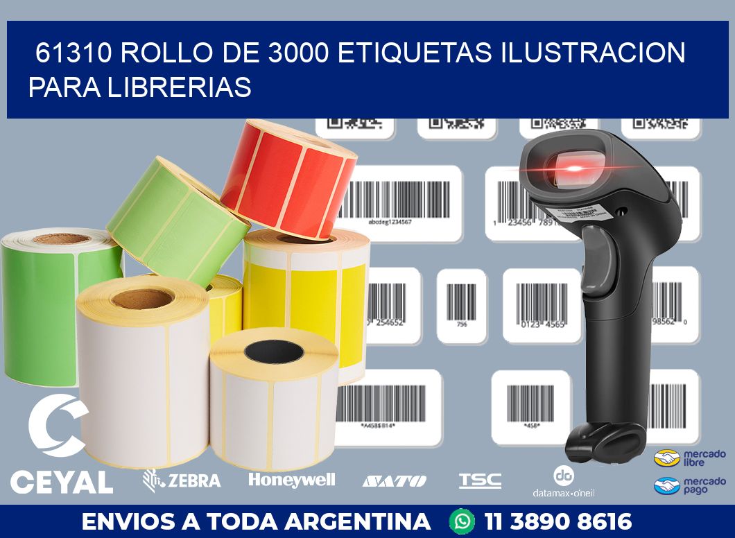 61310 ROLLO DE 3000 ETIQUETAS ILUSTRACION PARA LIBRERIAS