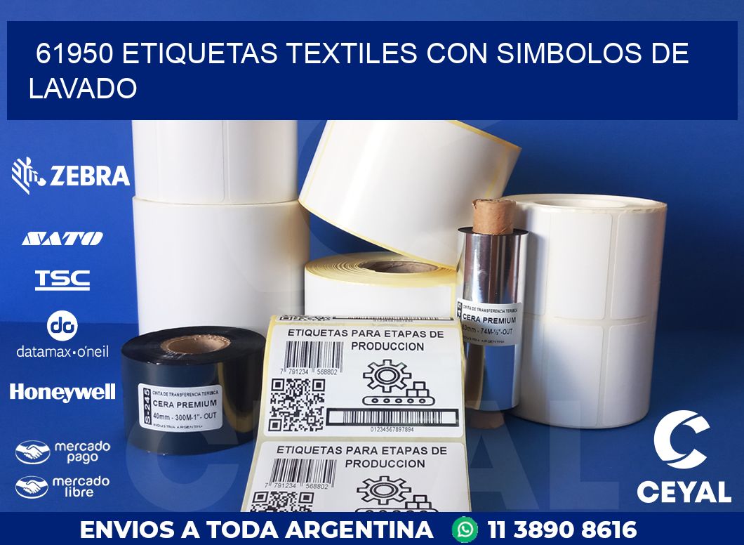 61950 ETIQUETAS TEXTILES CON SIMBOLOS DE LAVADO