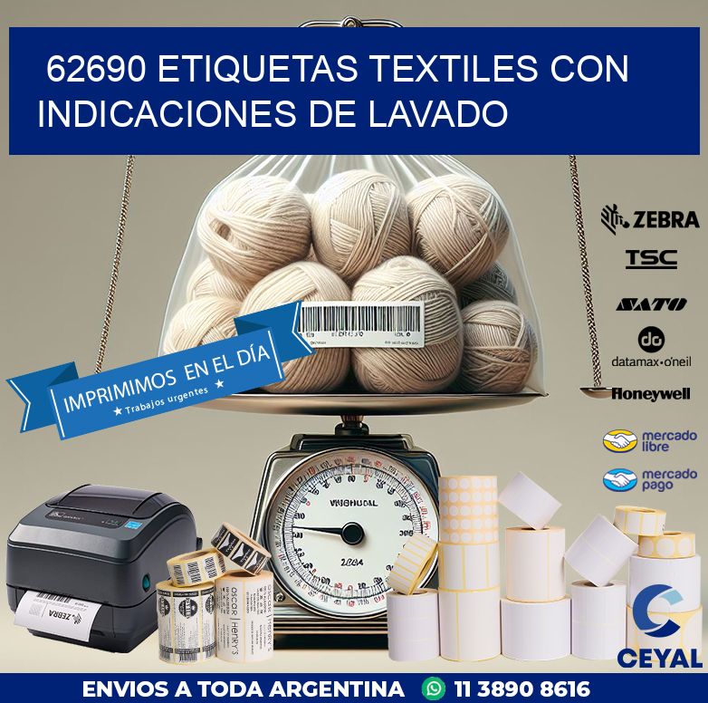 62690 ETIQUETAS TEXTILES CON INDICACIONES DE LAVADO