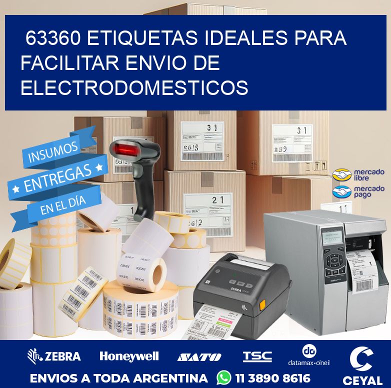 63360 ETIQUETAS IDEALES PARA FACILITAR ENVIO DE ELECTRODOMESTICOS