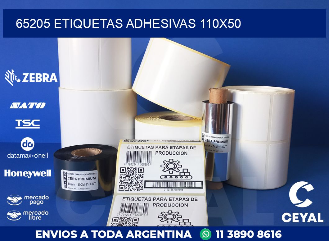 65205 ETIQUETAS ADHESIVAS 110X50