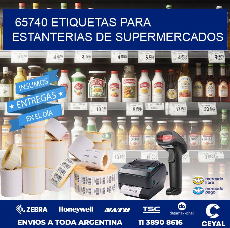65740 ETIQUETAS PARA ESTANTERIAS DE SUPERMERCADOS