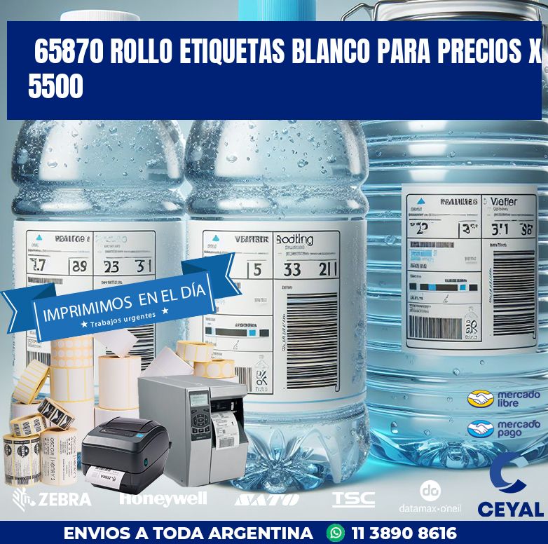 65870 ROLLO ETIQUETAS BLANCO PARA PRECIOS X 5500