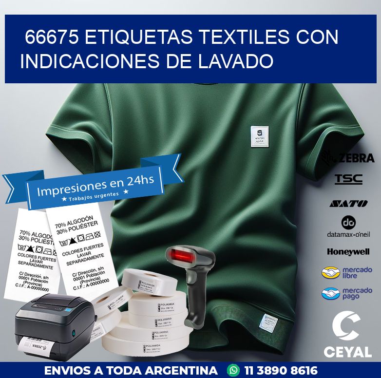 66675 ETIQUETAS TEXTILES CON INDICACIONES DE LAVADO