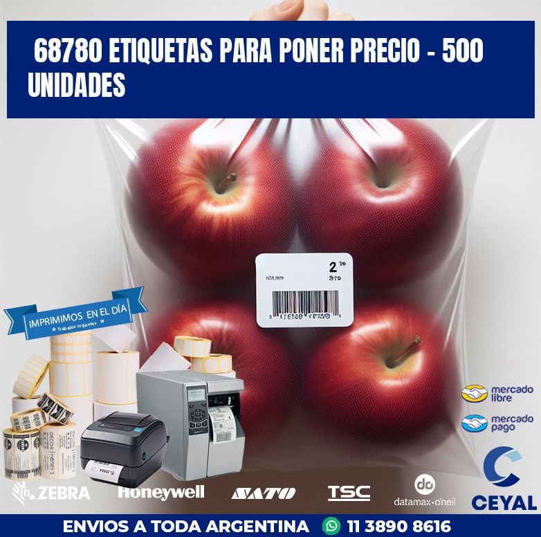 68780 ETIQUETAS PARA PONER PRECIO - 500 UNIDADES