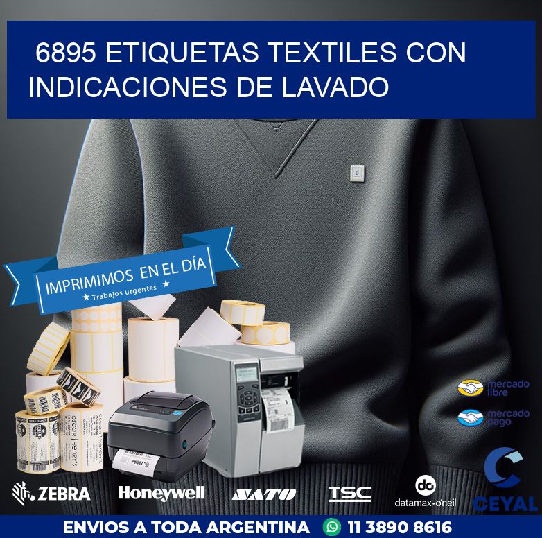 6895 ETIQUETAS TEXTILES CON INDICACIONES DE LAVADO