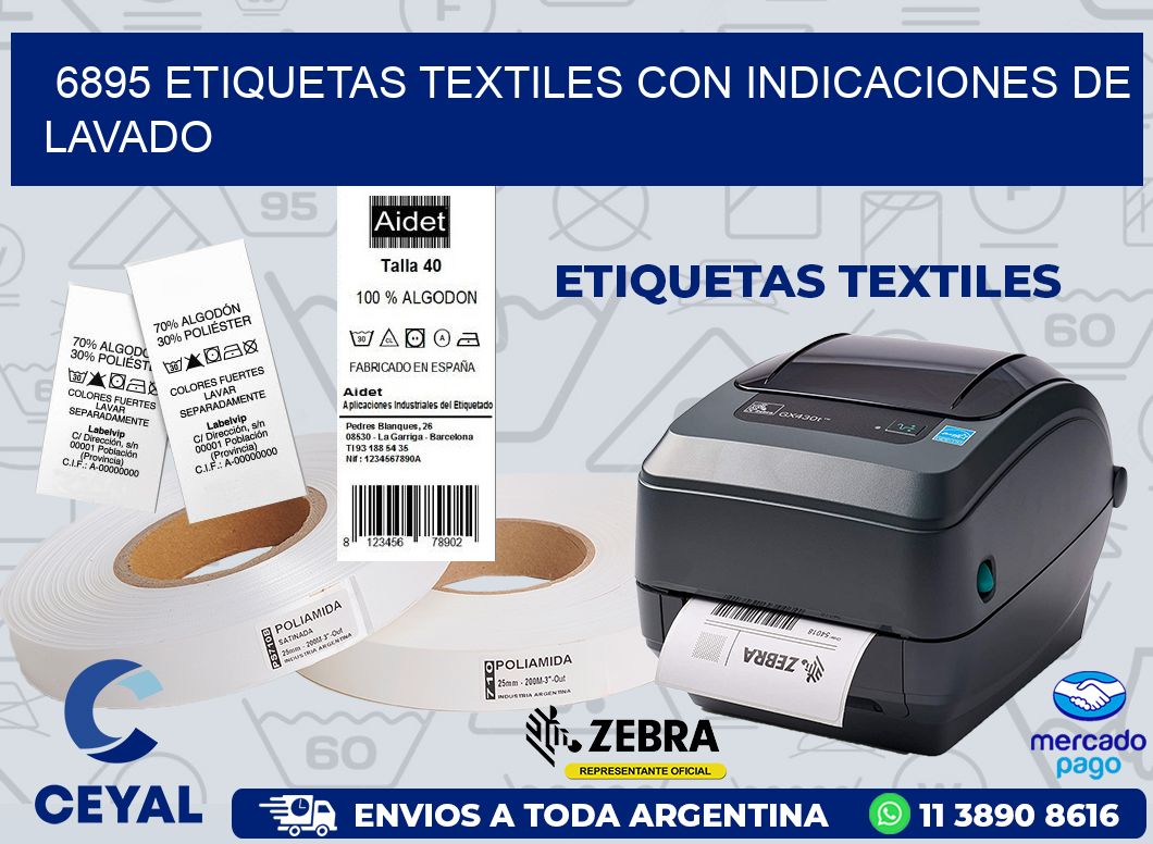 6895 ETIQUETAS TEXTILES CON INDICACIONES DE LAVADO