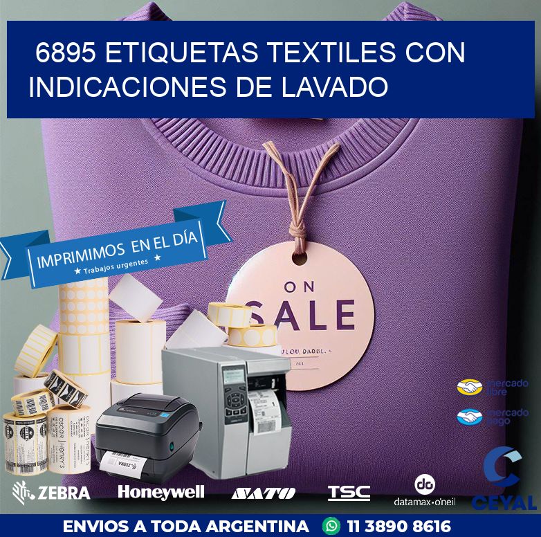 6895 ETIQUETAS TEXTILES CON INDICACIONES DE LAVADO