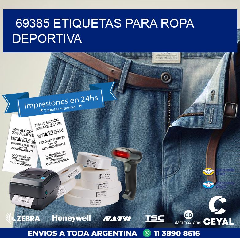 69385 ETIQUETAS PARA ROPA DEPORTIVA