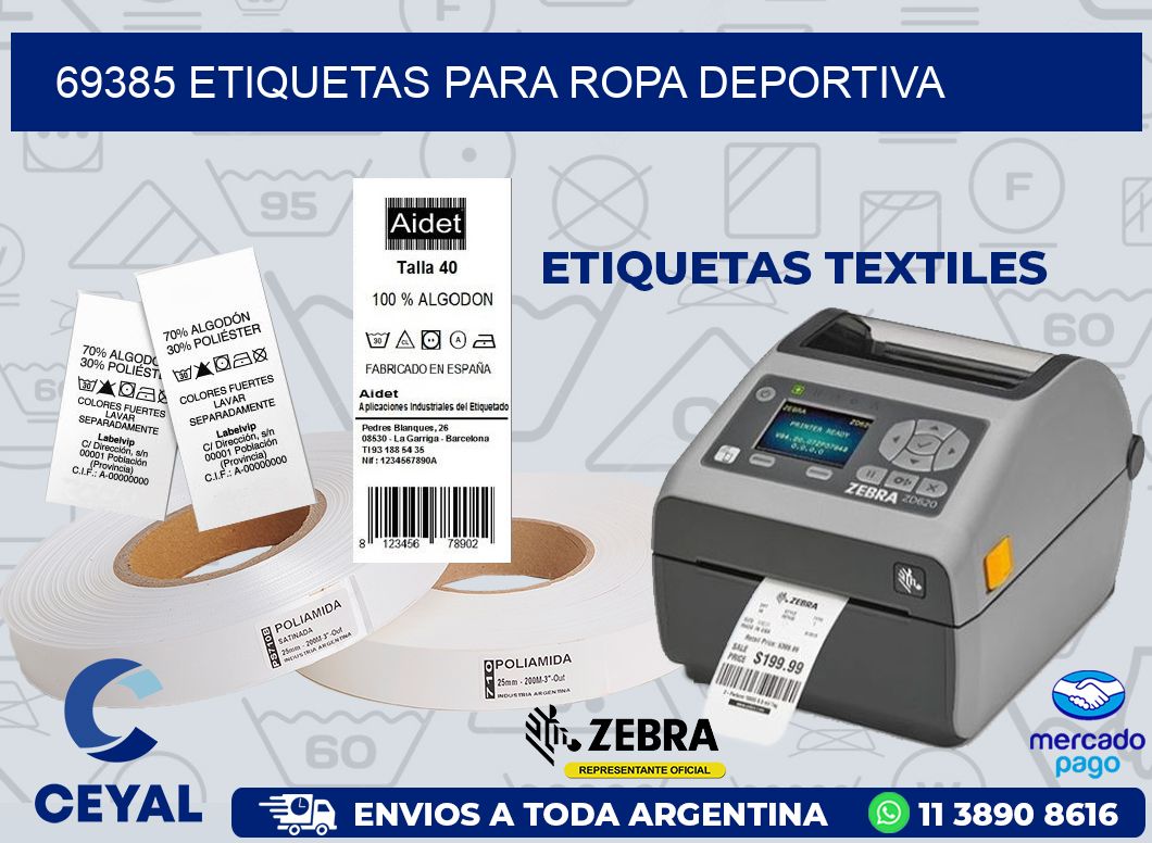 69385 ETIQUETAS PARA ROPA DEPORTIVA