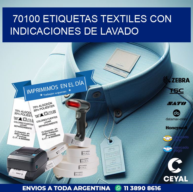 70100 ETIQUETAS TEXTILES CON INDICACIONES DE LAVADO