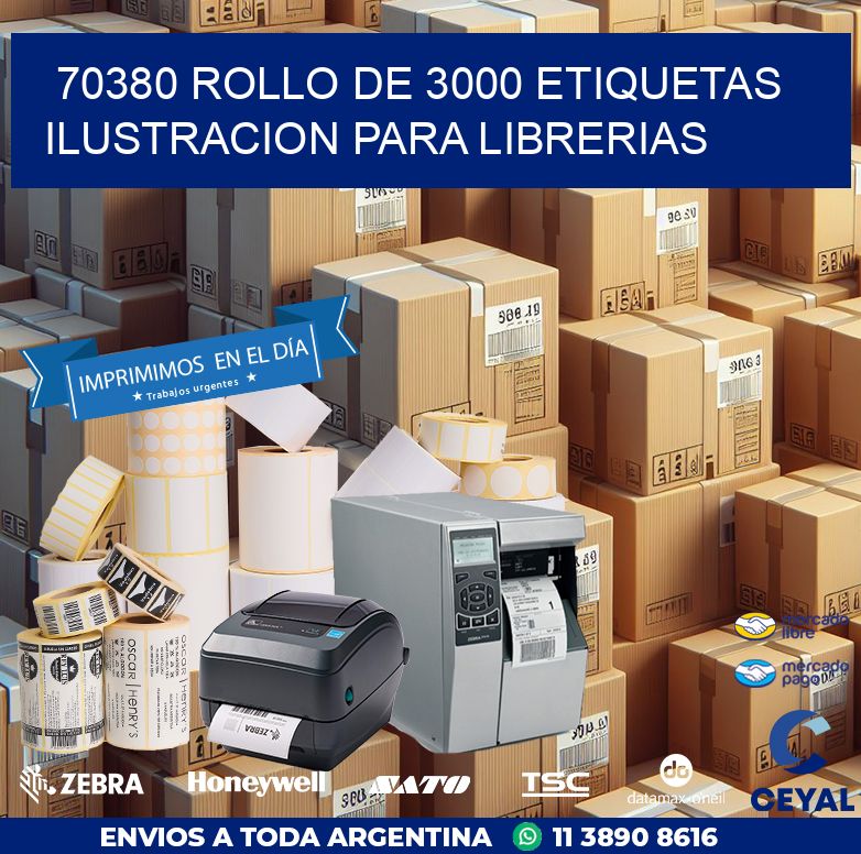 70380 ROLLO DE 3000 ETIQUETAS ILUSTRACION PARA LIBRERIAS