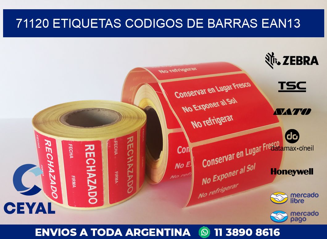 71120 ETIQUETAS CODIGOS DE BARRAS EAN13