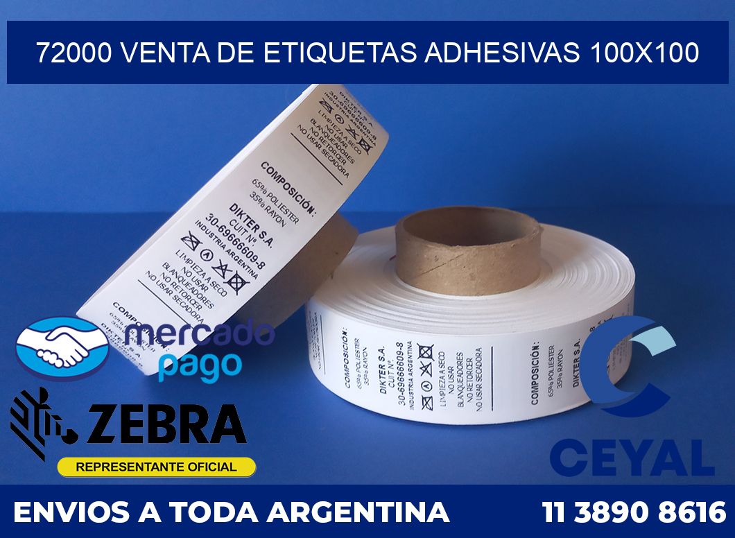 72000 VENTA DE ETIQUETAS ADHESIVAS 100X100