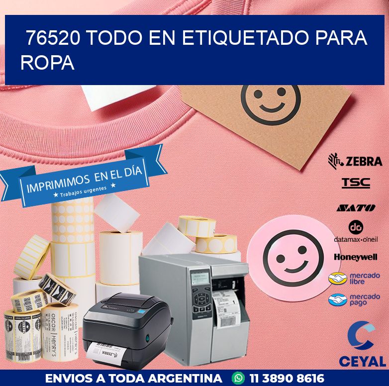 76520 TODO EN ETIQUETADO PARA ROPA