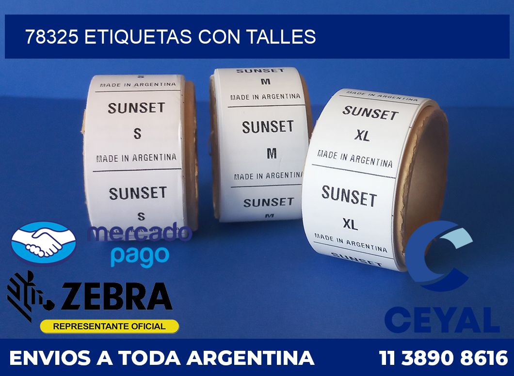 78325 ETIQUETAS CON TALLES