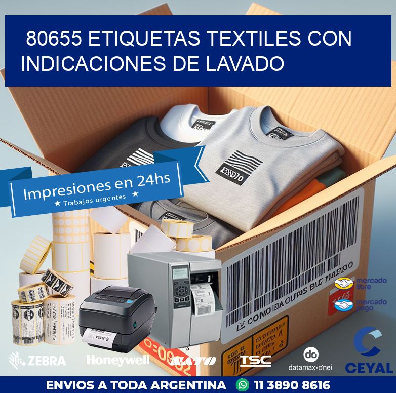 80655 ETIQUETAS TEXTILES CON INDICACIONES DE LAVADO