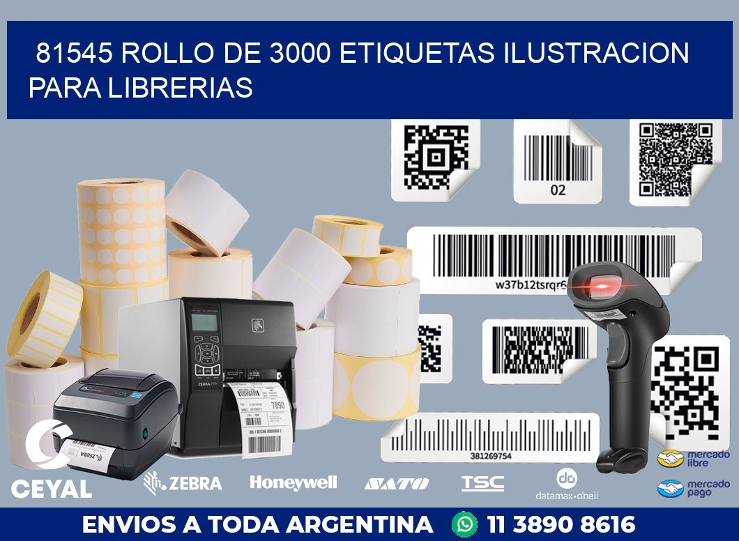 81545 ROLLO DE 3000 ETIQUETAS ILUSTRACION PARA LIBRERIAS