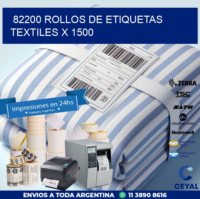 82200 ROLLOS DE ETIQUETAS TEXTILES X 1500