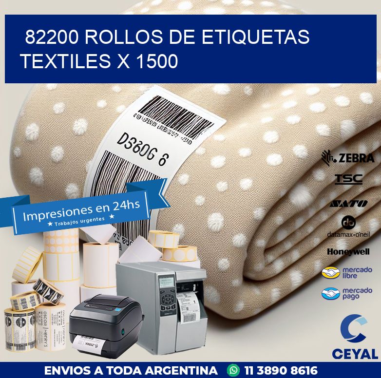 82200 ROLLOS DE ETIQUETAS TEXTILES X 1500