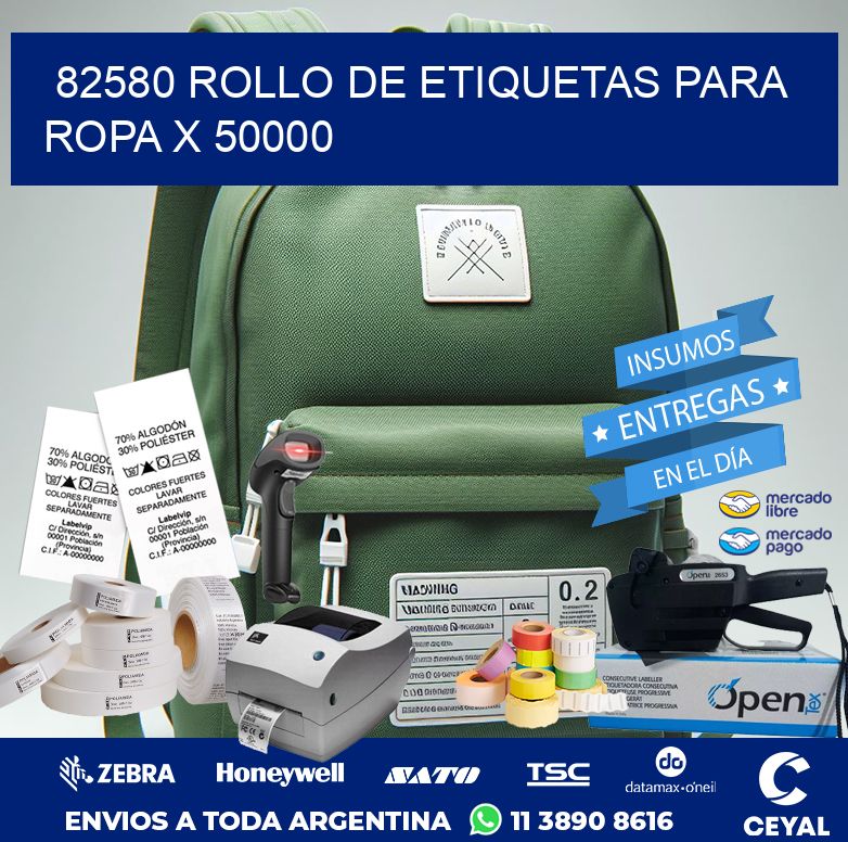82580 ROLLO DE ETIQUETAS PARA ROPA X 50000