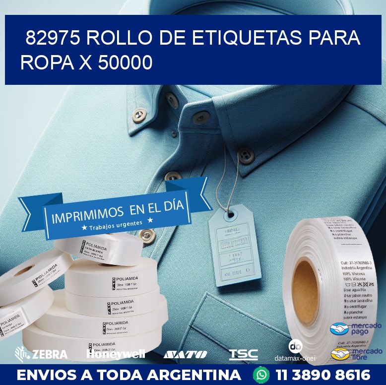 82975 ROLLO DE ETIQUETAS PARA ROPA X 50000
