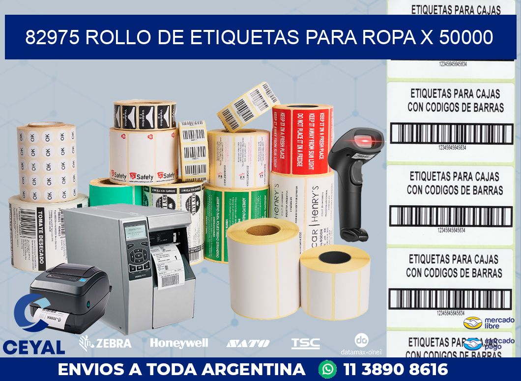 82975 ROLLO DE ETIQUETAS PARA ROPA X 50000