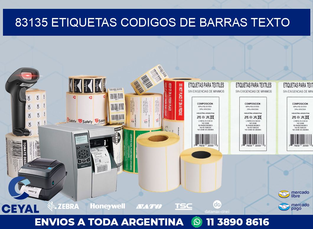 83135 ETIQUETAS CODIGOS DE BARRAS TEXTO