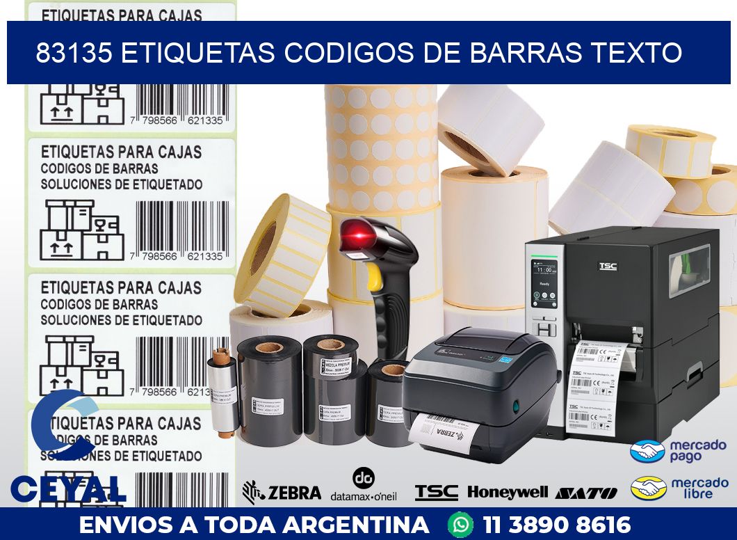 83135 ETIQUETAS CODIGOS DE BARRAS TEXTO