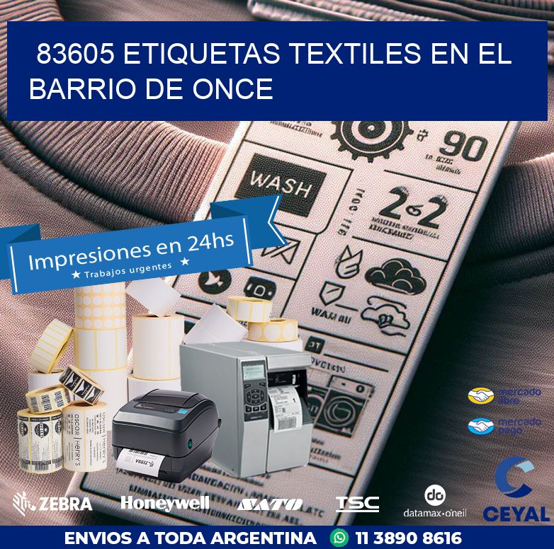 83605 ETIQUETAS TEXTILES EN EL BARRIO DE ONCE