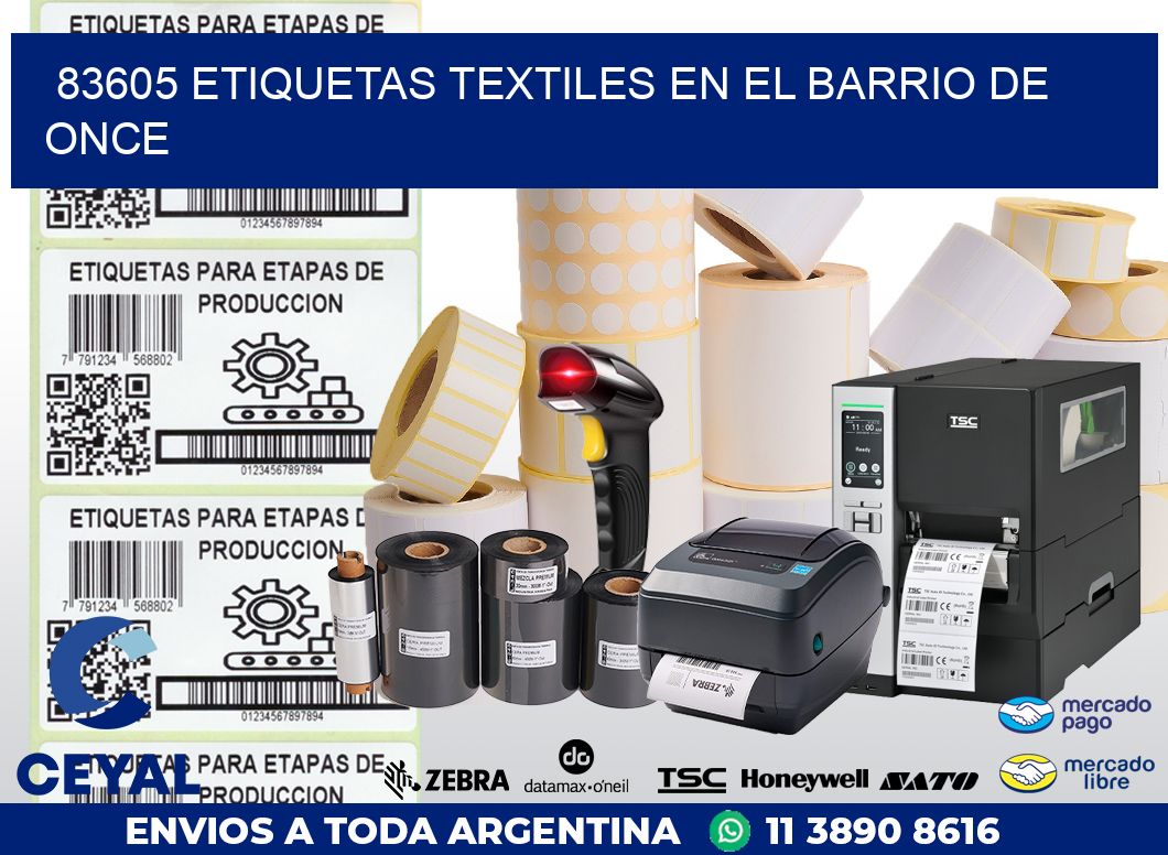 83605 ETIQUETAS TEXTILES EN EL BARRIO DE ONCE