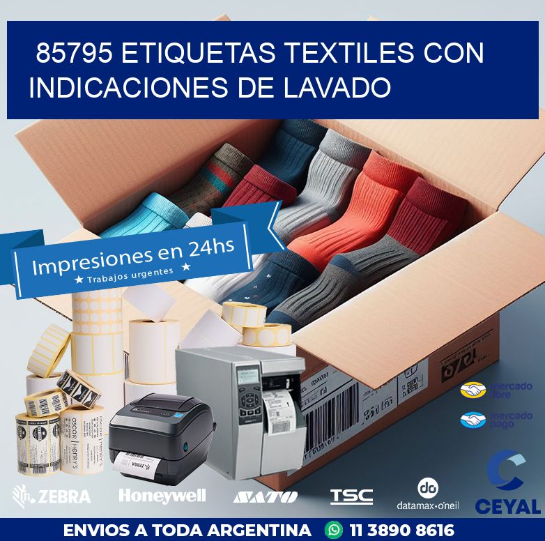 85795 ETIQUETAS TEXTILES CON INDICACIONES DE LAVADO