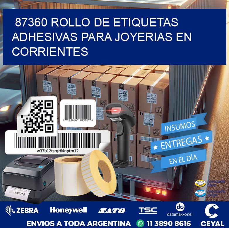 87360 ROLLO DE ETIQUETAS ADHESIVAS PARA JOYERIAS EN CORRIENTES