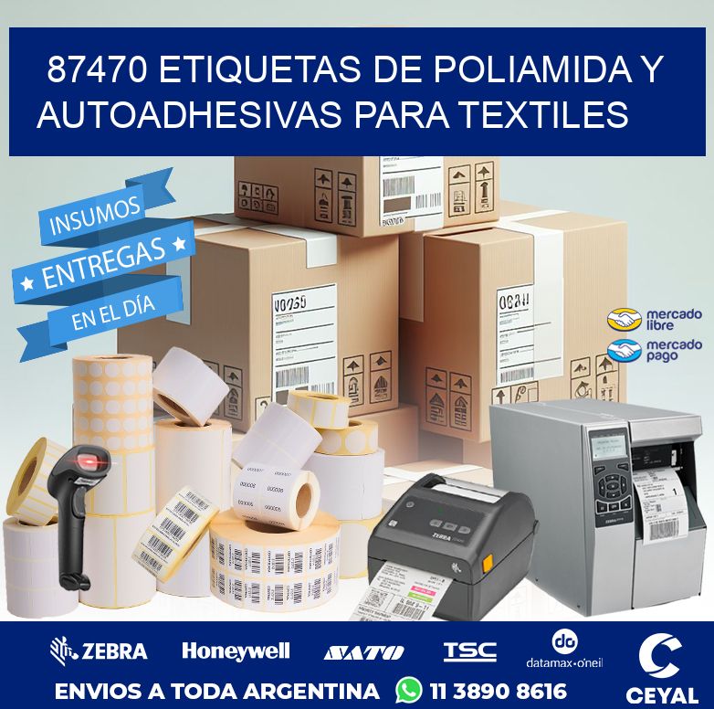 87470 ETIQUETAS DE POLIAMIDA Y AUTOADHESIVAS PARA TEXTILES