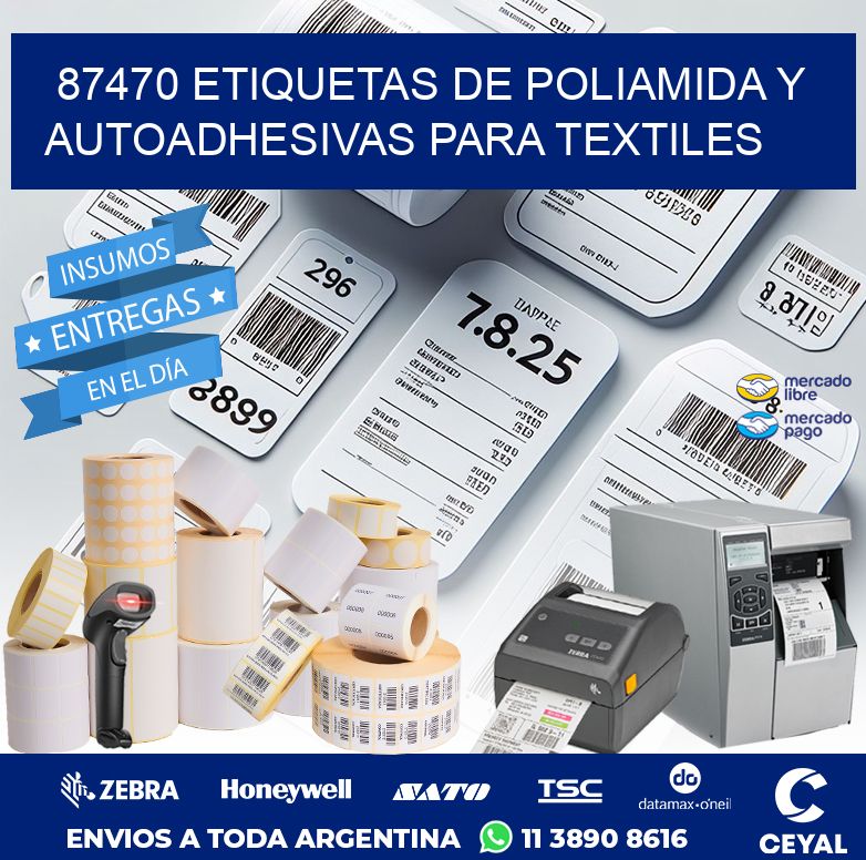 87470 ETIQUETAS DE POLIAMIDA Y AUTOADHESIVAS PARA TEXTILES