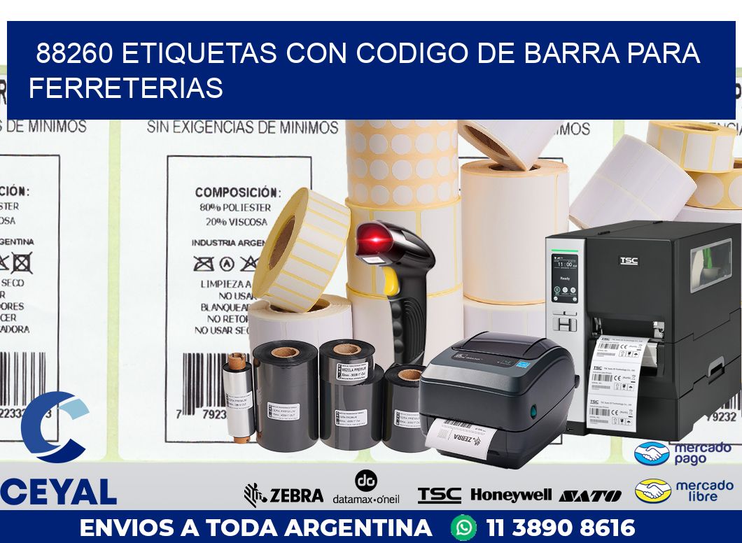 88260 ETIQUETAS CON CODIGO DE BARRA PARA FERRETERIAS