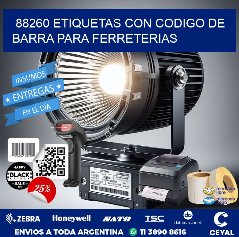 88260 ETIQUETAS CON CODIGO DE BARRA PARA FERRETERIAS