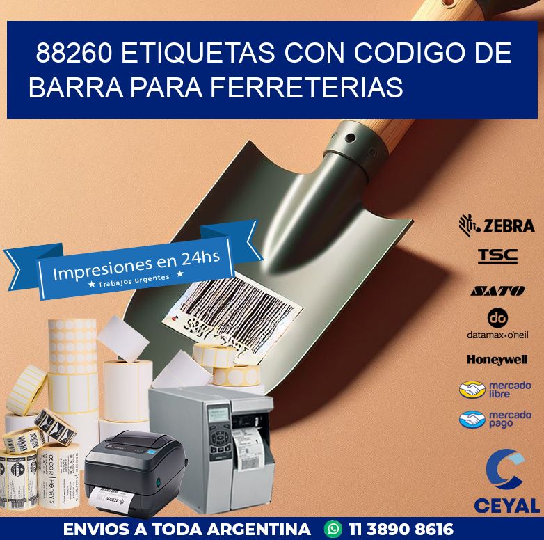 88260 ETIQUETAS CON CODIGO DE BARRA PARA FERRETERIAS