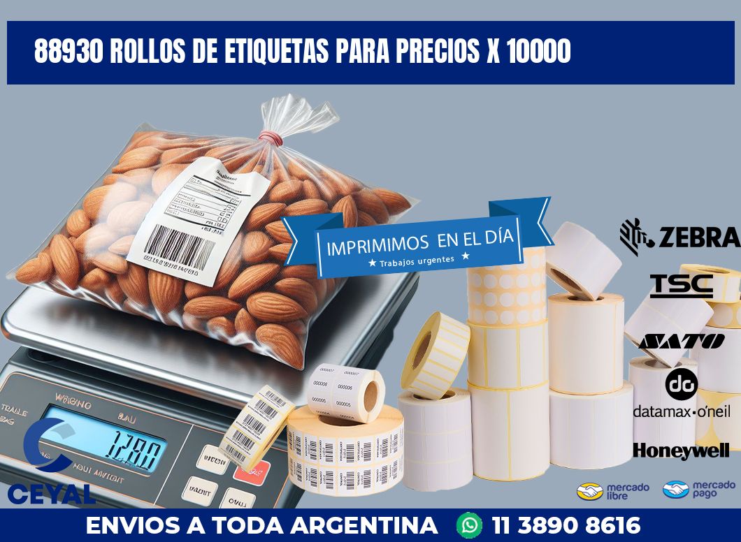 88930 ROLLOS DE ETIQUETAS PARA PRECIOS X 10000