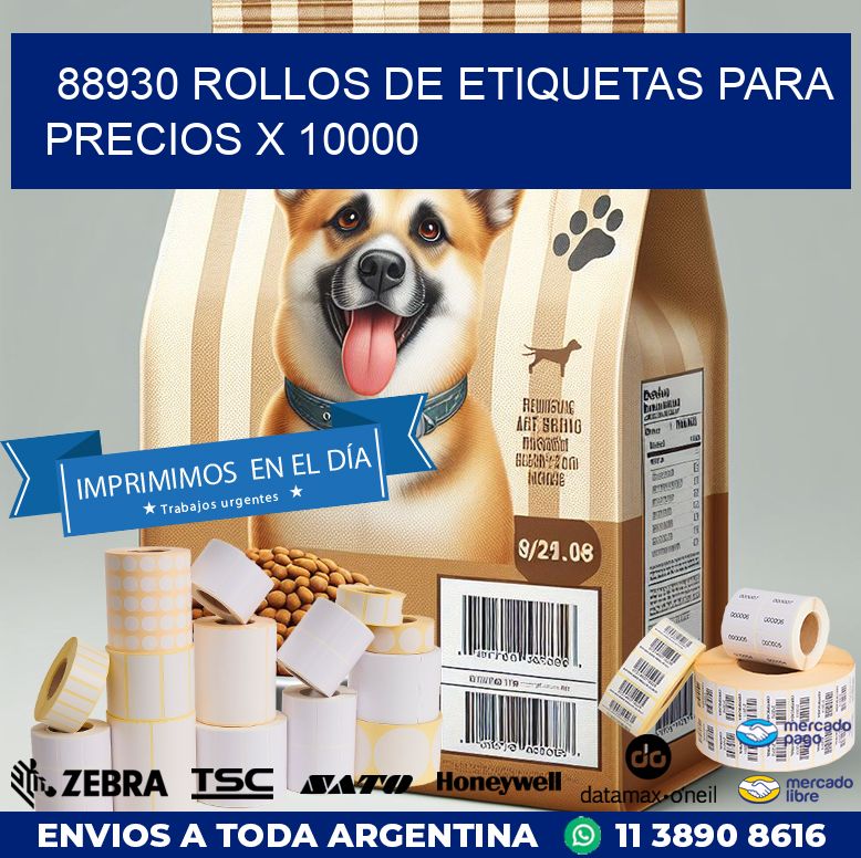 88930 ROLLOS DE ETIQUETAS PARA PRECIOS X 10000