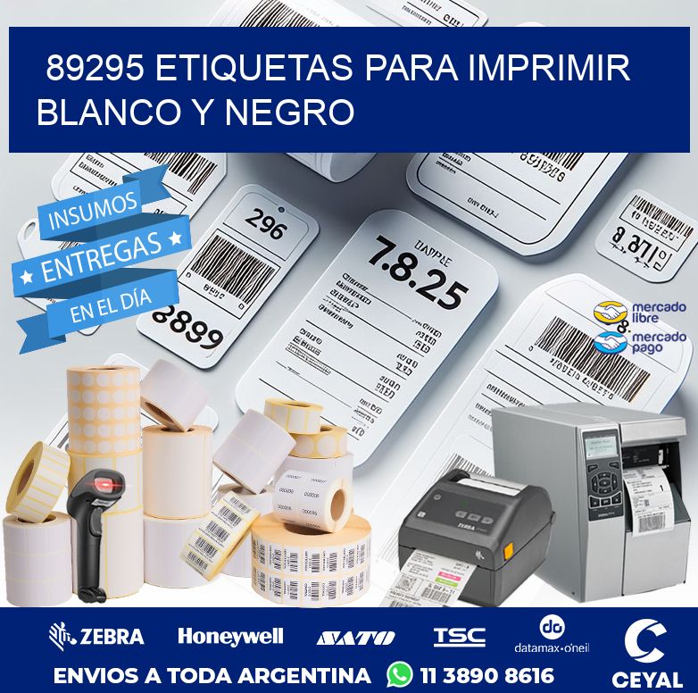 89295 ETIQUETAS PARA IMPRIMIR BLANCO Y NEGRO