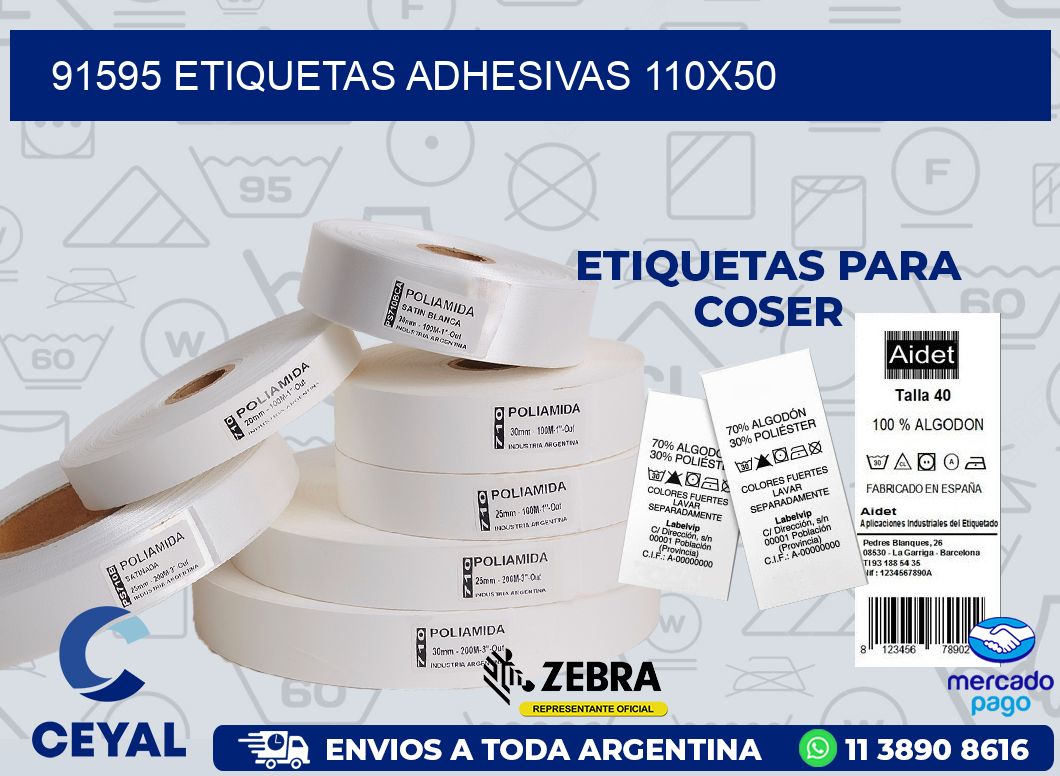 91595 ETIQUETAS ADHESIVAS 110X50